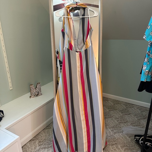 Lulus formal Multicolor Striped Halter Maxi Dress Size Small - Picture 4 of 13